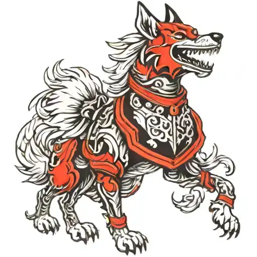 Heraldic Wolf In Knight Helmet
