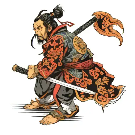 A Futuristic Samurai Warrior Wielding A Sword