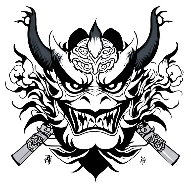 Oni Mask And Katana