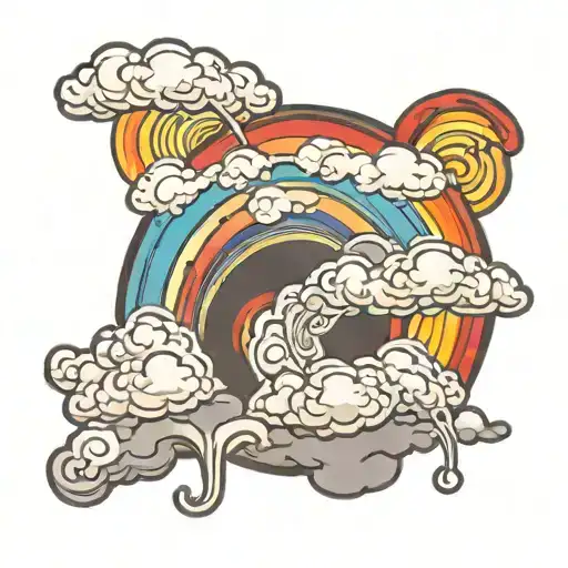 Gray Cloud With Rainbow Melting Out