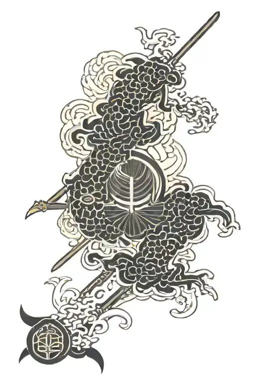 Black Samurai Crest Pattern Inspired