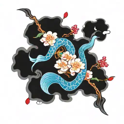 Aquarius And Sakura Flowers