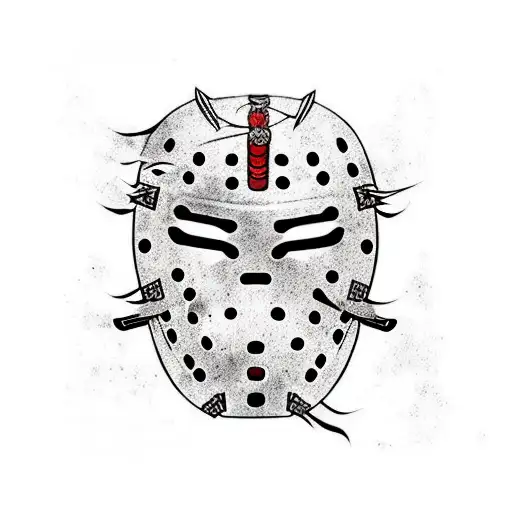 Samurai Mask Mixed With Jason Voorhees Mask
