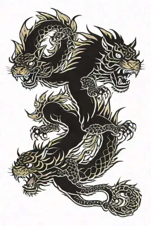 Dragon And Tiger Surrounded
