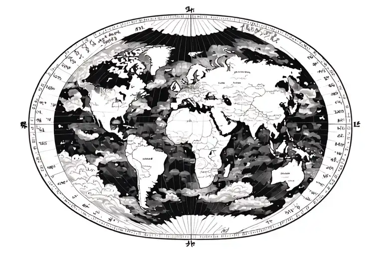 World Map With Coordinates