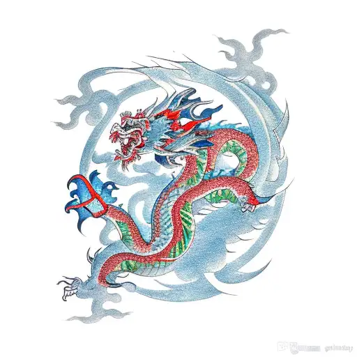 Full Back Piece Frontal Chinese Dragon