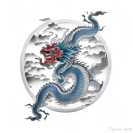 Full Back Piece Frontal Chinese Dragon