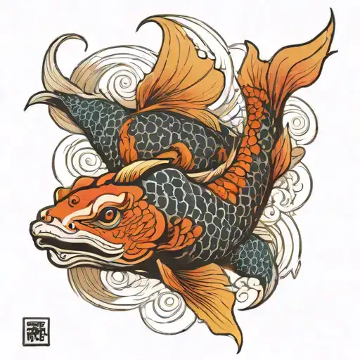 Koi Fish And Dragon