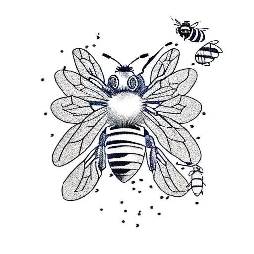 Bee With Crashing Waves Of Honey