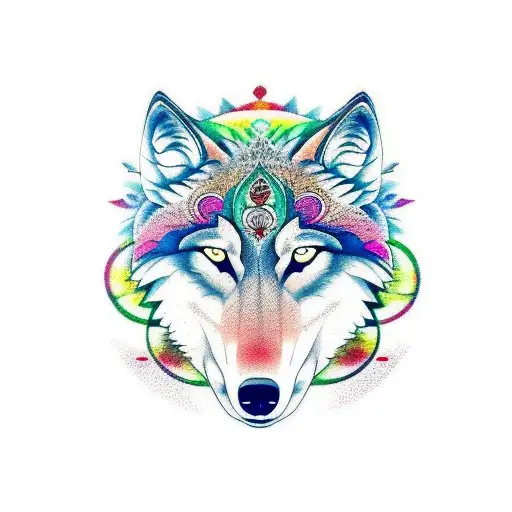 Wolf With Chakras