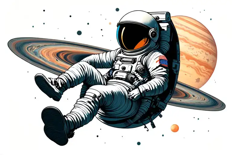 Astronaut Floating On Jupiter