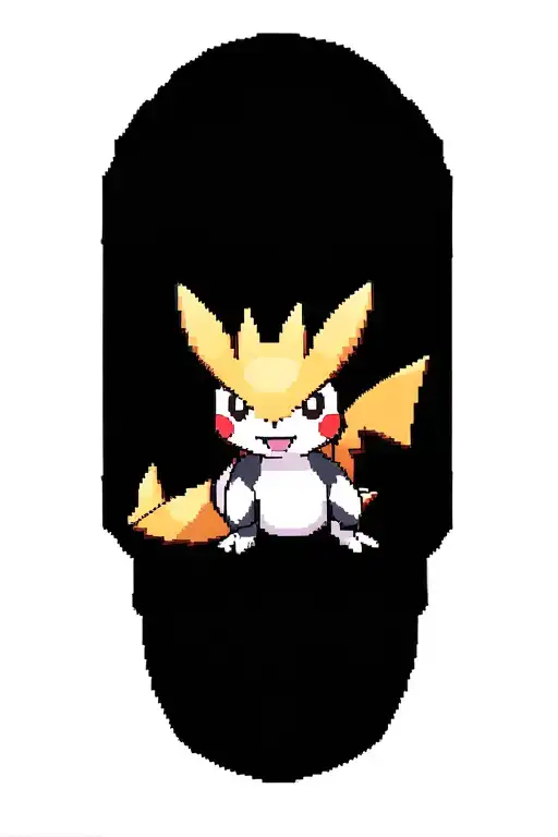 Pokemon Silver 8Bit Themed Tattoo With Typhlosion