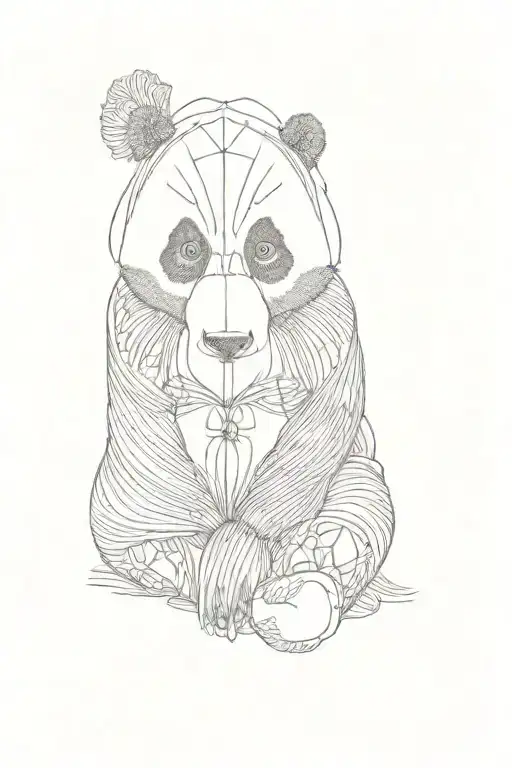 A Panda Bear Sitting Cross Legged