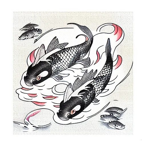 Koi Fish Swimming In Harmonie
