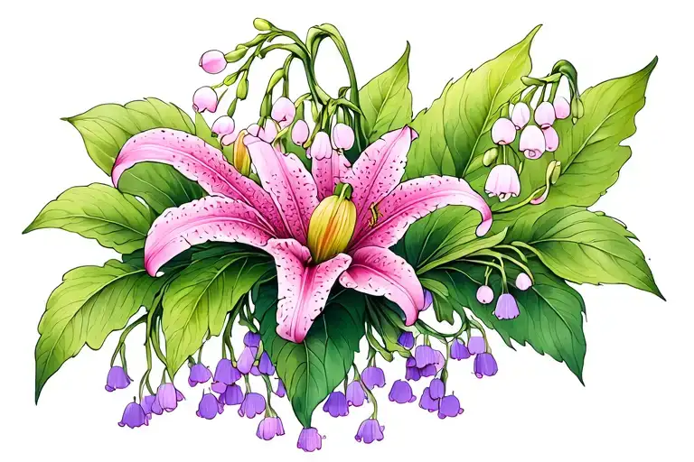 Pink And Purple Lily Of The Valley