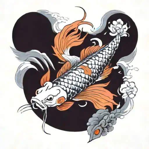 Koi Flowers Phoenix Rising From The Ashes