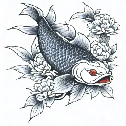 Carp Koi Fish Flower Blooming