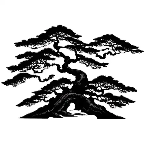 Ornamental Pine Tree Silhouette