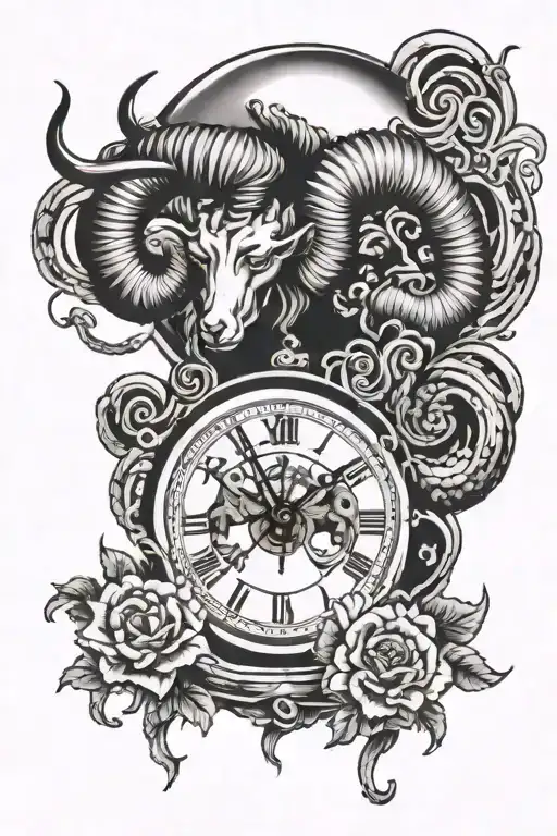 Aries Zodiac Time Clock Melting