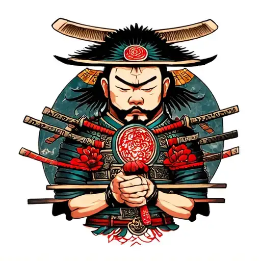 Father Son Samurai Warrior