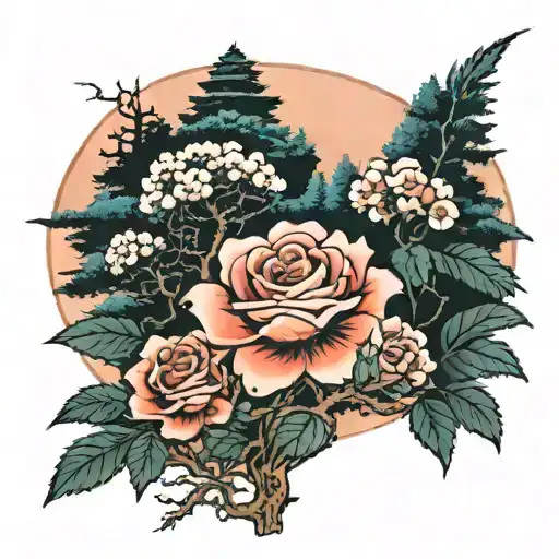 Rose - Sisters - Redwood Trees Colors Sunset