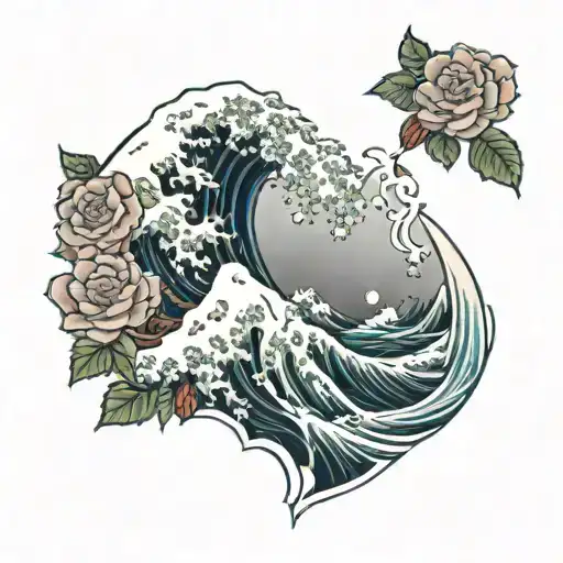 Redwood Trees And Roses And Ocean Wave Crashing