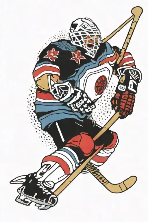 A Religious Symbol With Elements Of Hockey And Space Incorporated