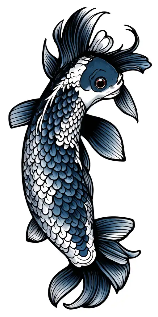 Traditional Japanese Koi Tattoo Design