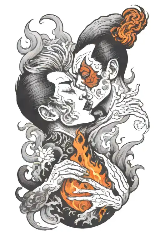 The Guy Is Burning From The Kiss