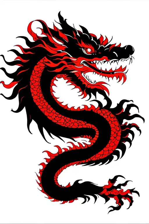 Red Chinese Dragon Wrapped
