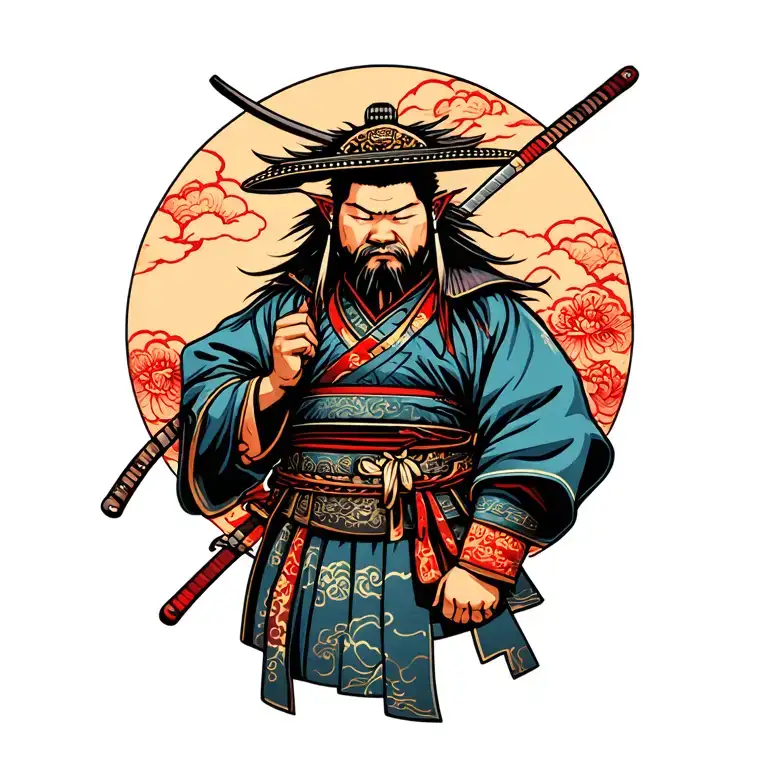 Samurai Warrior Holding