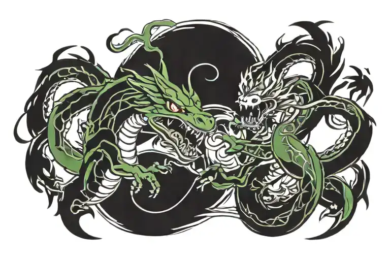 Rayquaza And Moltress Fighting In The Air Like A Snake Fighting A Crow