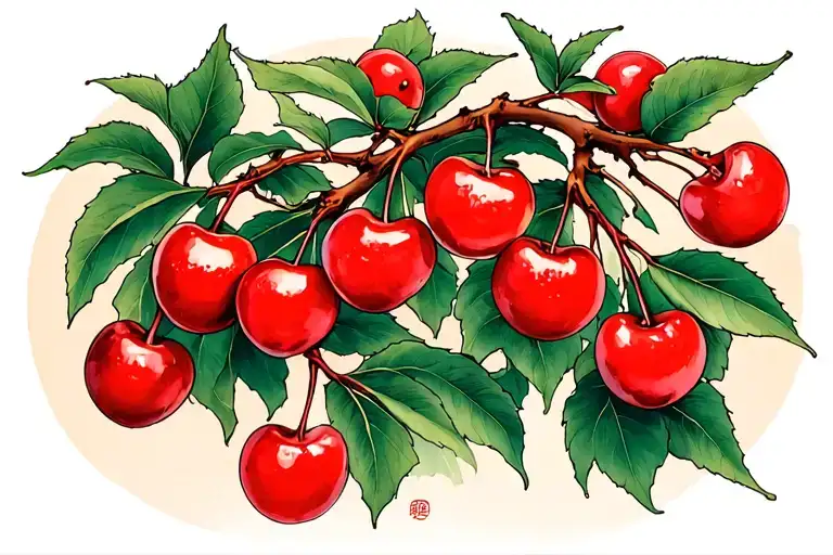 Cherry Fruit Tree Branch