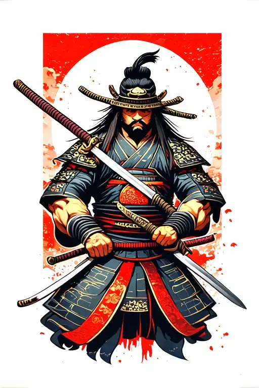 Samurai Warrior Wielding A Sword