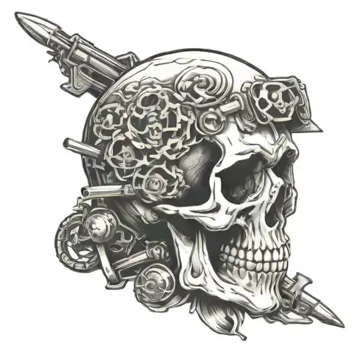 The Overthinker Skull With Motorcylce Helmate