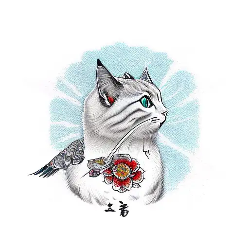 Bird And Cat With Bridge