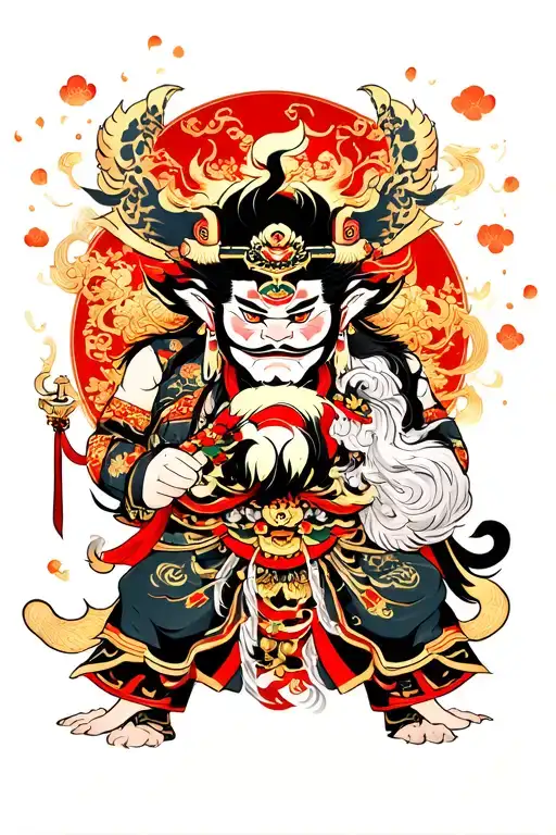 Son Wukong And Raijin God And Fuijin God