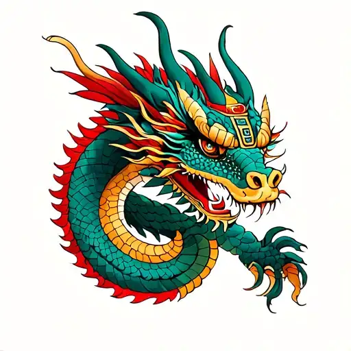 Egyptian And Dragon Wrapped