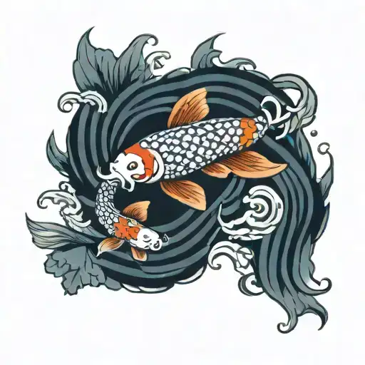 Koi Fish Swimming