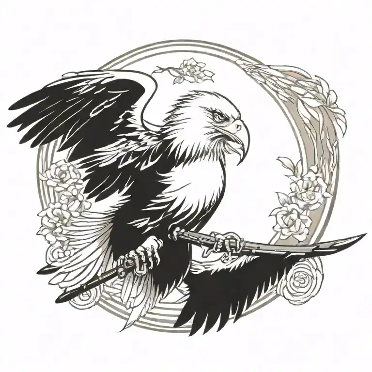 Eagle With 2 Rifles Crossed