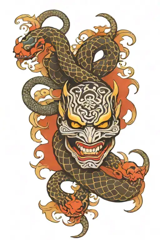 Hanya Mask With Snake