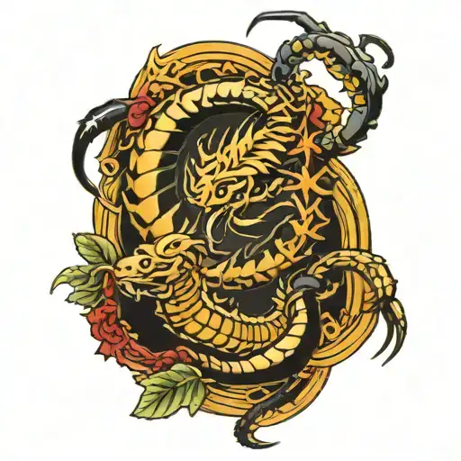 Scorpio Zodiac Sign Mixed With Scorpion In Mortal Kombat