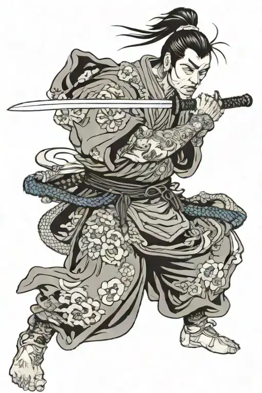 Ronin Swings His Sword