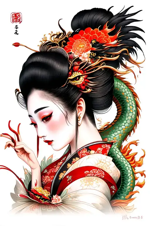 Geisha & Dragon Wrapped