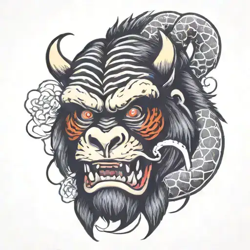 Gorilla Bear Tiger Dragon