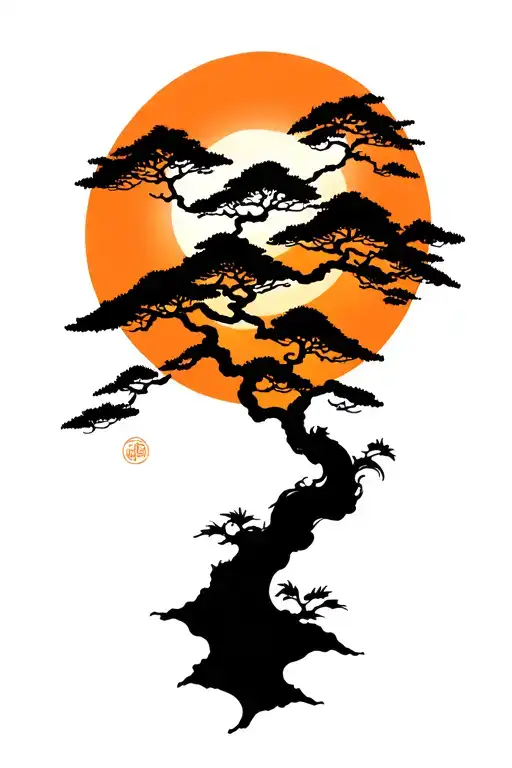 Bonzai Tree With Moon
