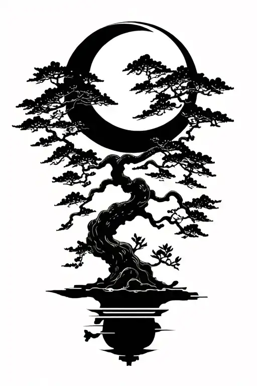Bonzai Tree With Moon