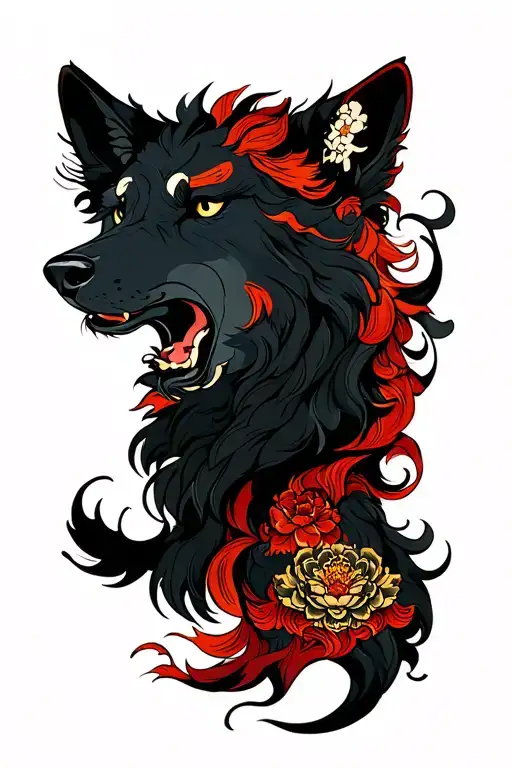 Half Wolf Half Lion