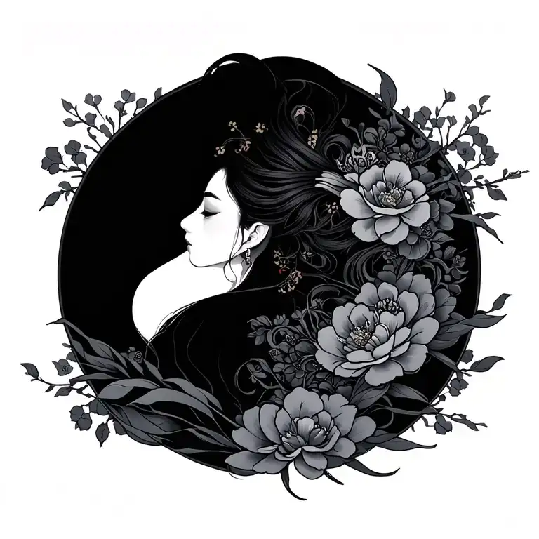 Black And Grey Back Tattoo Design Inspired
