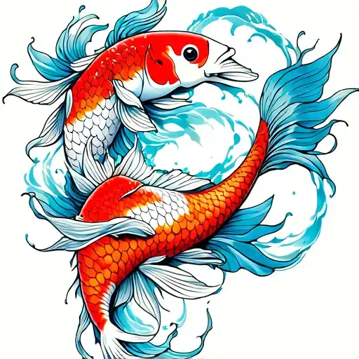Aquarius And Koi Fish Yin